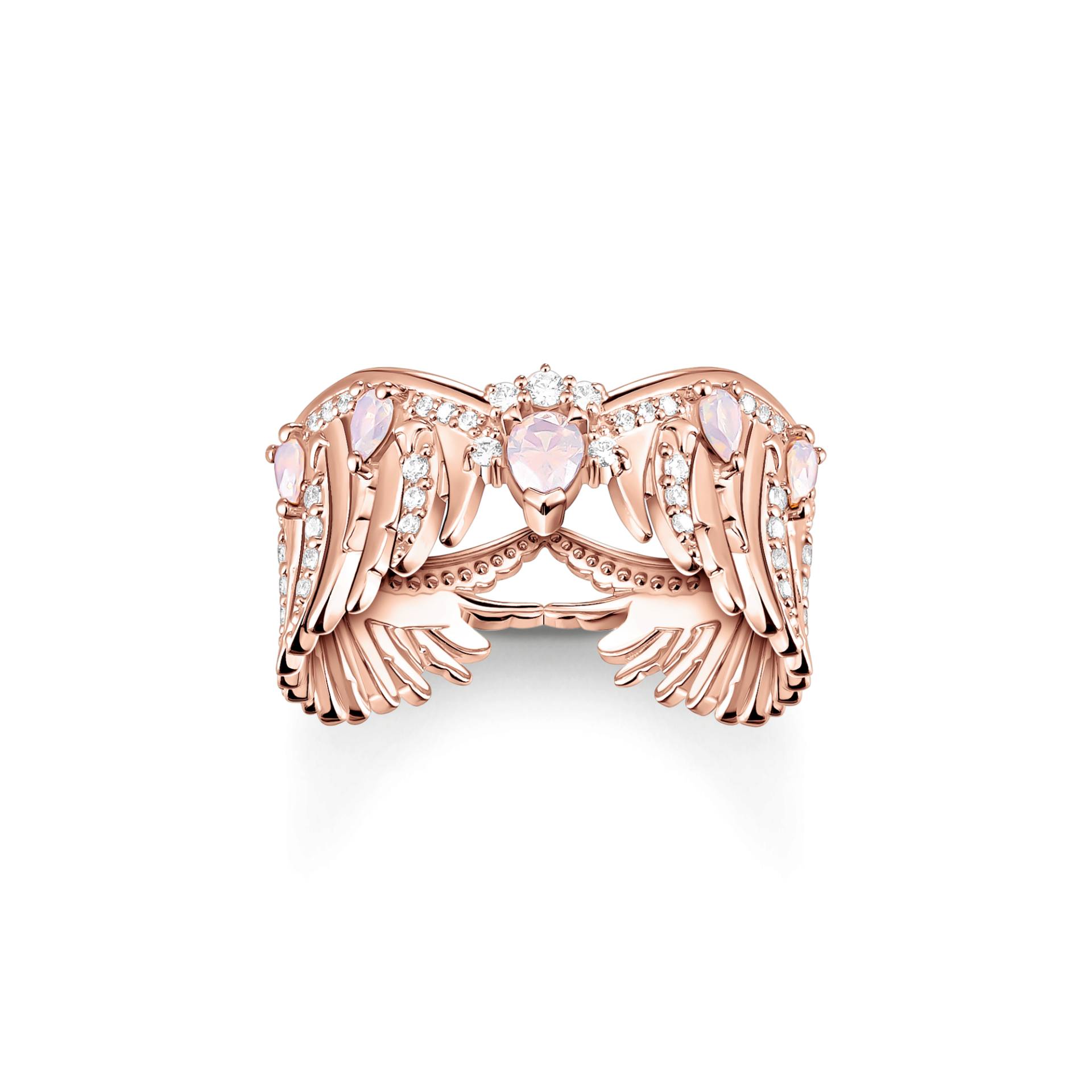 Thomas Sabo Ring Phönix-Flügel mit rosa Steinen roségold pink TR2411-323-9-48 von Thomas Sabo