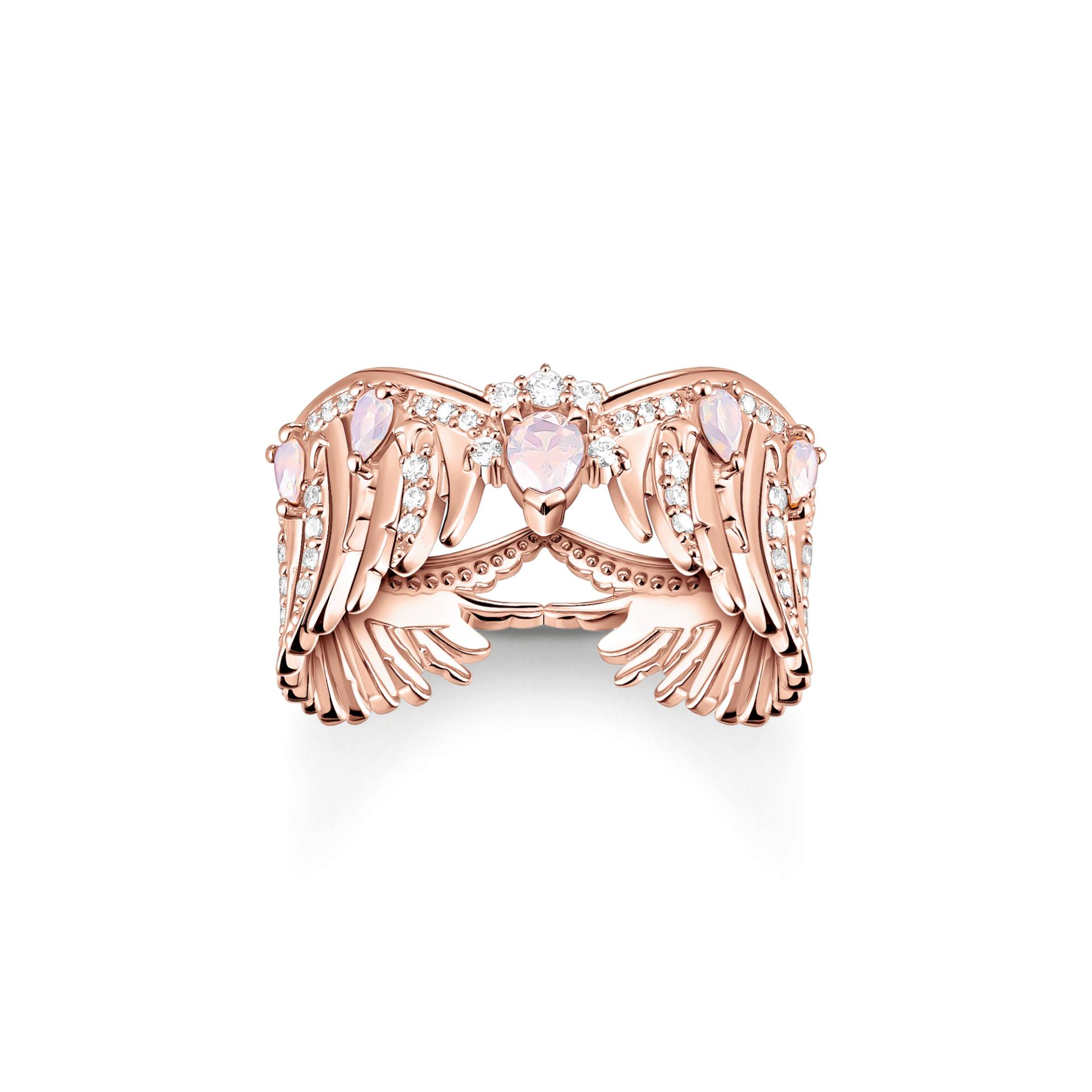 Thomas Sabo Ring Phönix-Flügel mit rosa Steinen roségold pink TR2411-323-9-56 von Thomas Sabo