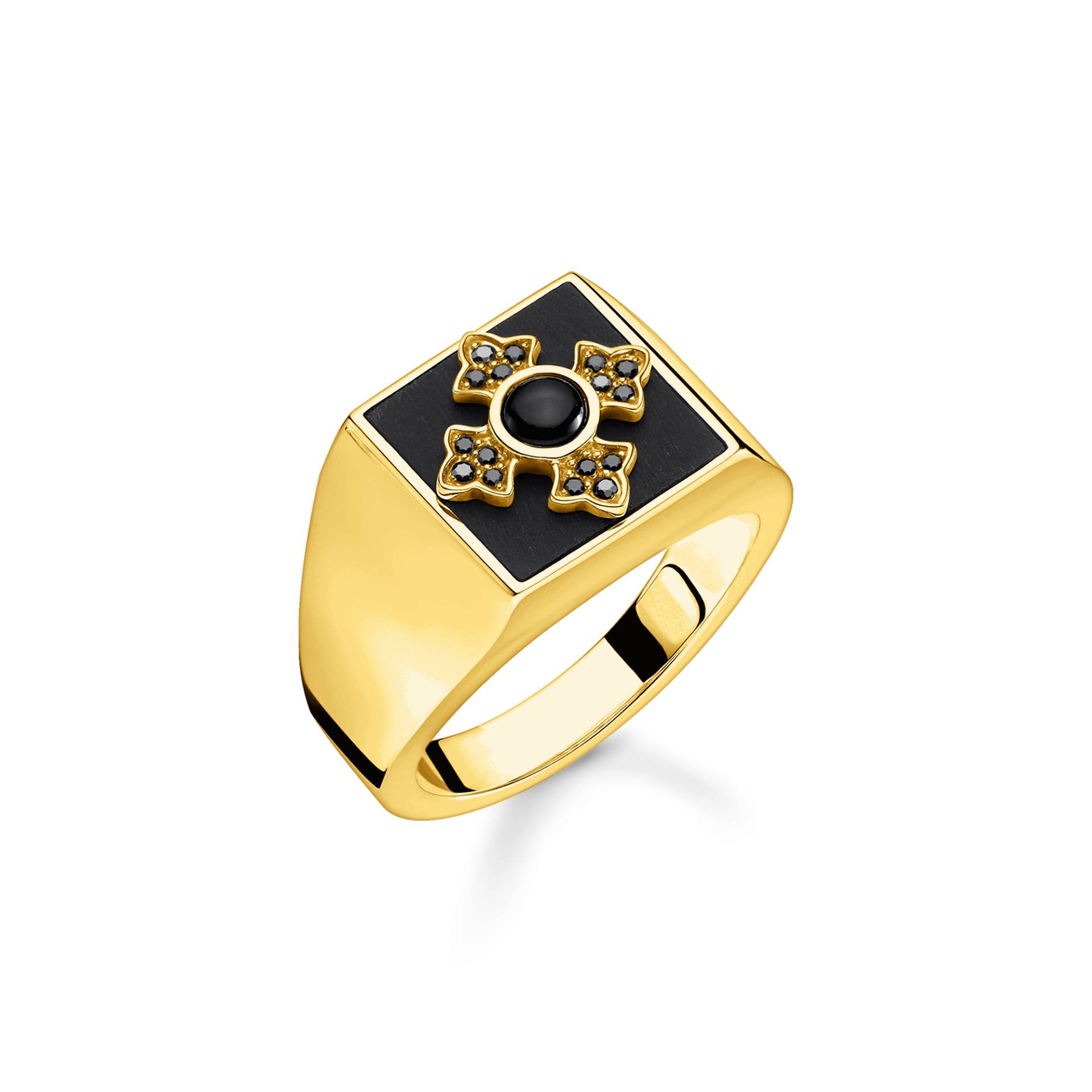 Thomas Sabo Ring Royalty Kreuz gold schwarz TR2209-177-11-54 von Thomas Sabo