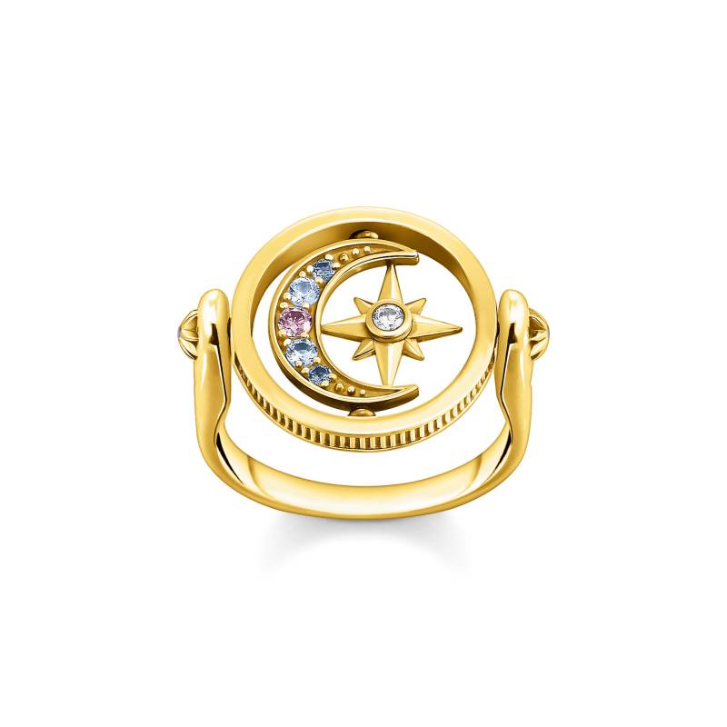 Thomas Sabo Ring Royalty Stern & Mond gold mehrfarbig TR2377-959-7-58 von Thomas Sabo