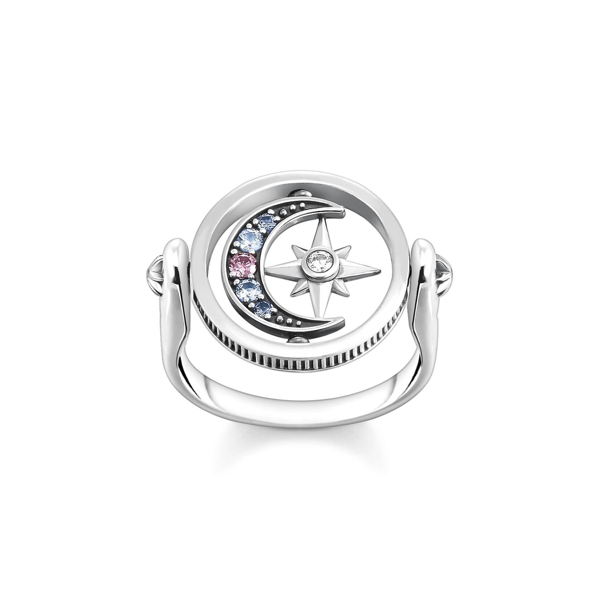 Thomas Sabo Ring Royalty Stern & Mond silber mehrfarbig TR2377-945-7-50 von Thomas Sabo