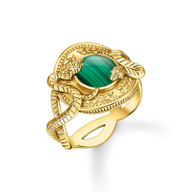 Thomas Sabo Ring Schlange mit grünem Malachit vergoldet mehrfarbig TR2425-413-7-48 von Thomas Sabo