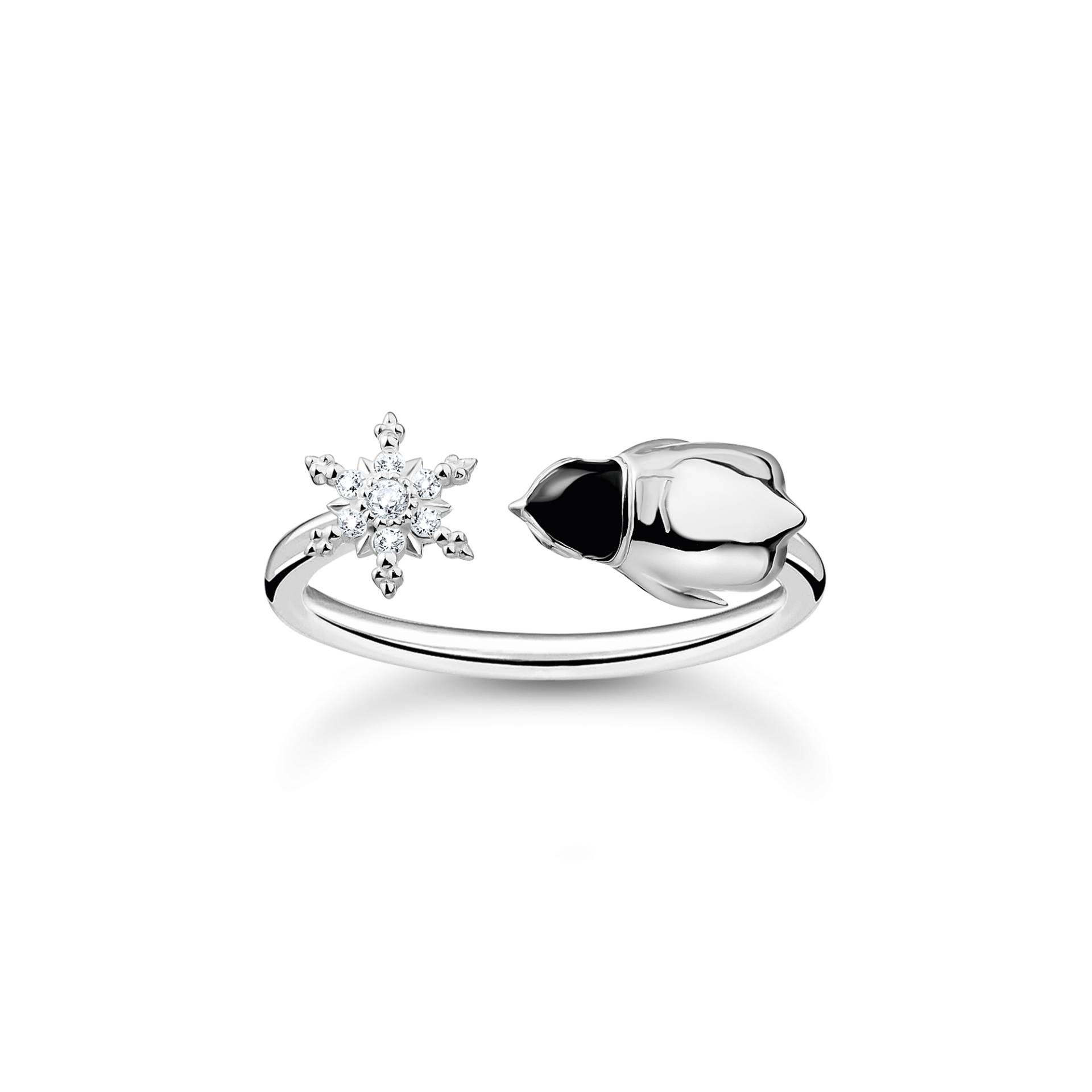 Thomas Sabo Ring Schneeflocke und Pinguin silber mehrfarbig TR2416-041-7-54 von Thomas Sabo