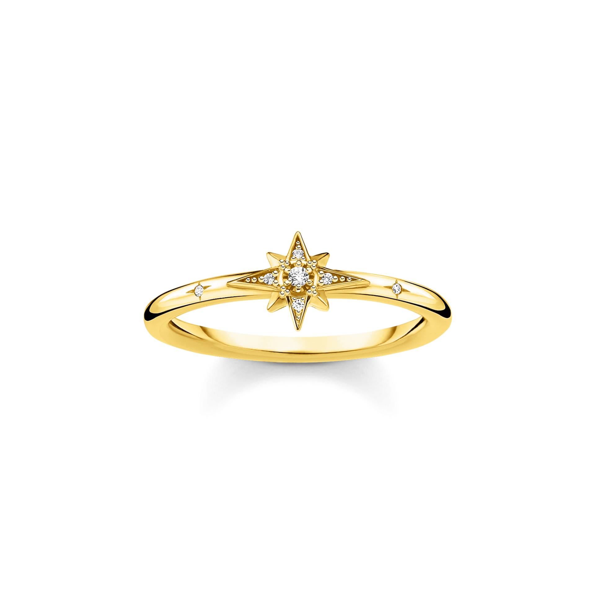 Thomas Sabo Ring Stern mit Steinen gold weiß TR2317-414-14-52 von Thomas Sabo