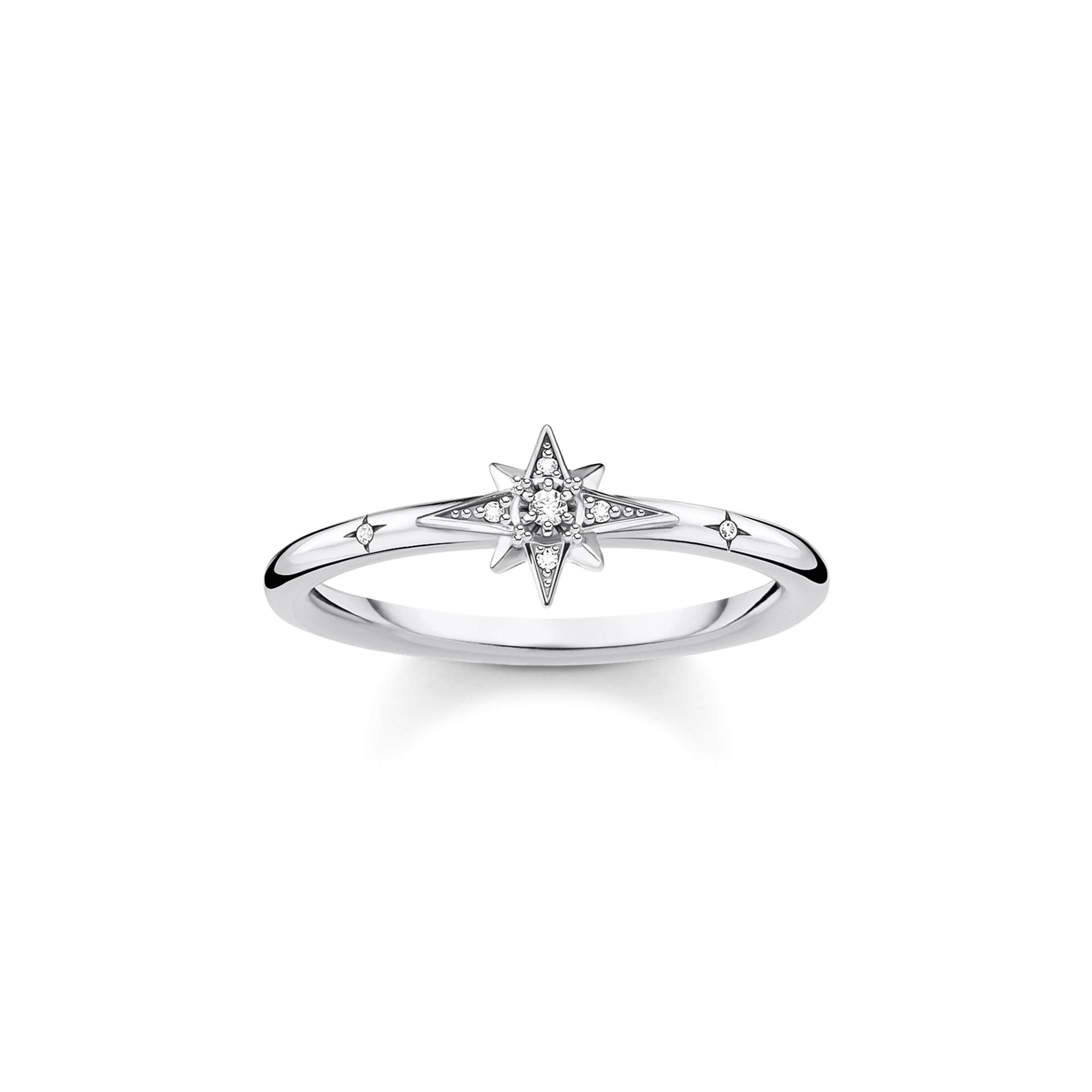 Thomas Sabo Ring Stern mit Steinen silber weiß TR2317-051-14-52 von Thomas Sabo