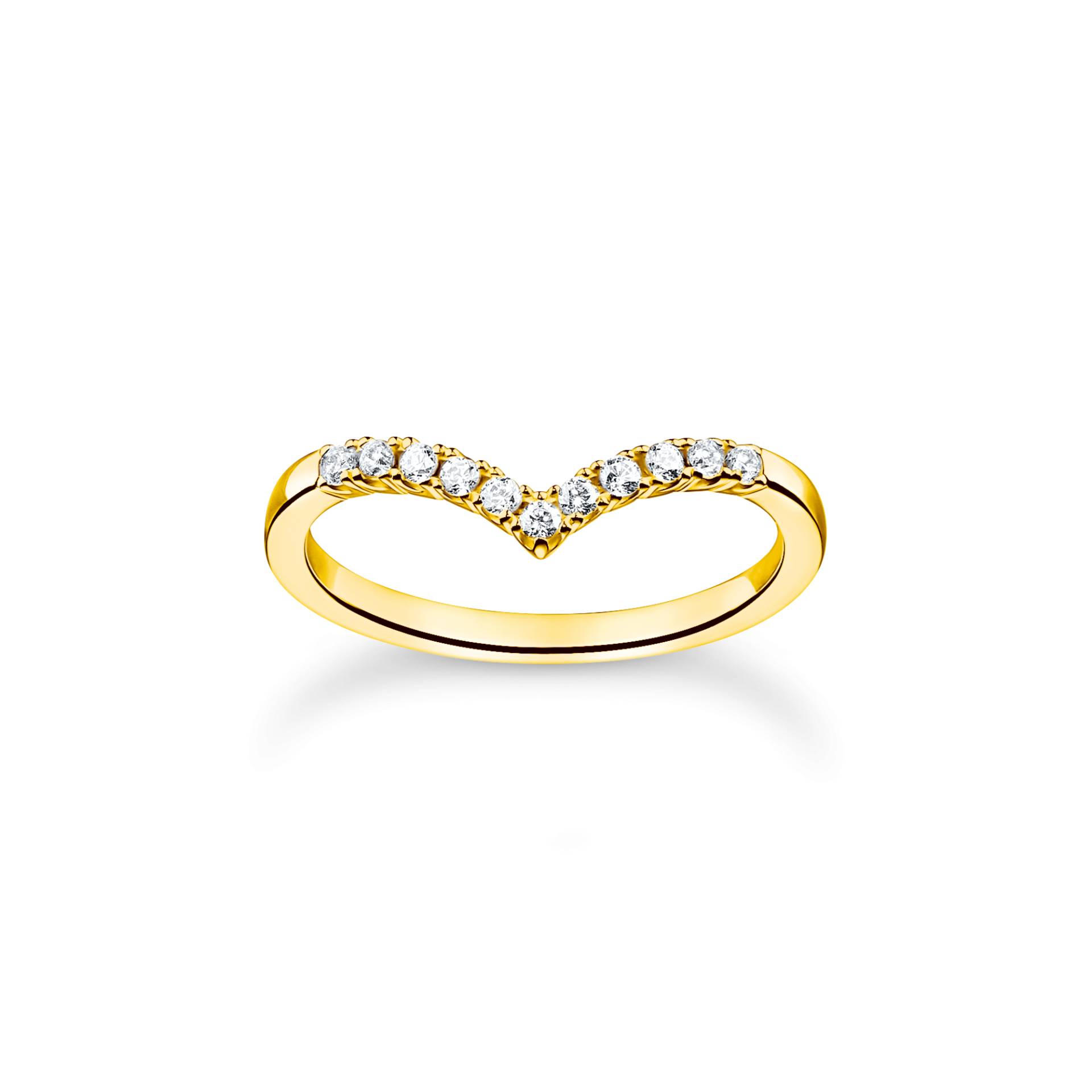 Thomas Sabo Ring V-Form mit weißen Steinen gold weiß TR2394-414-14-58 von Thomas Sabo