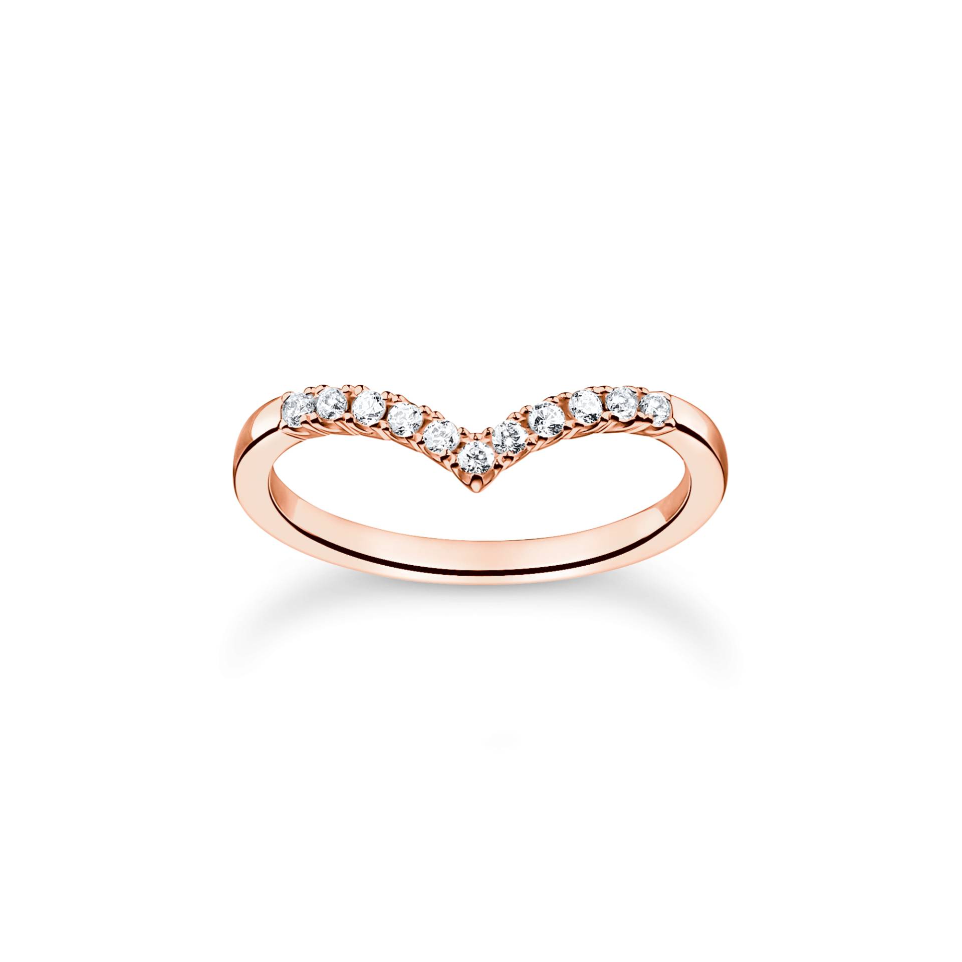 Thomas Sabo Ring V-Form mit weißen Steinen roségold weiß TR2394-416-14-54 von Thomas Sabo