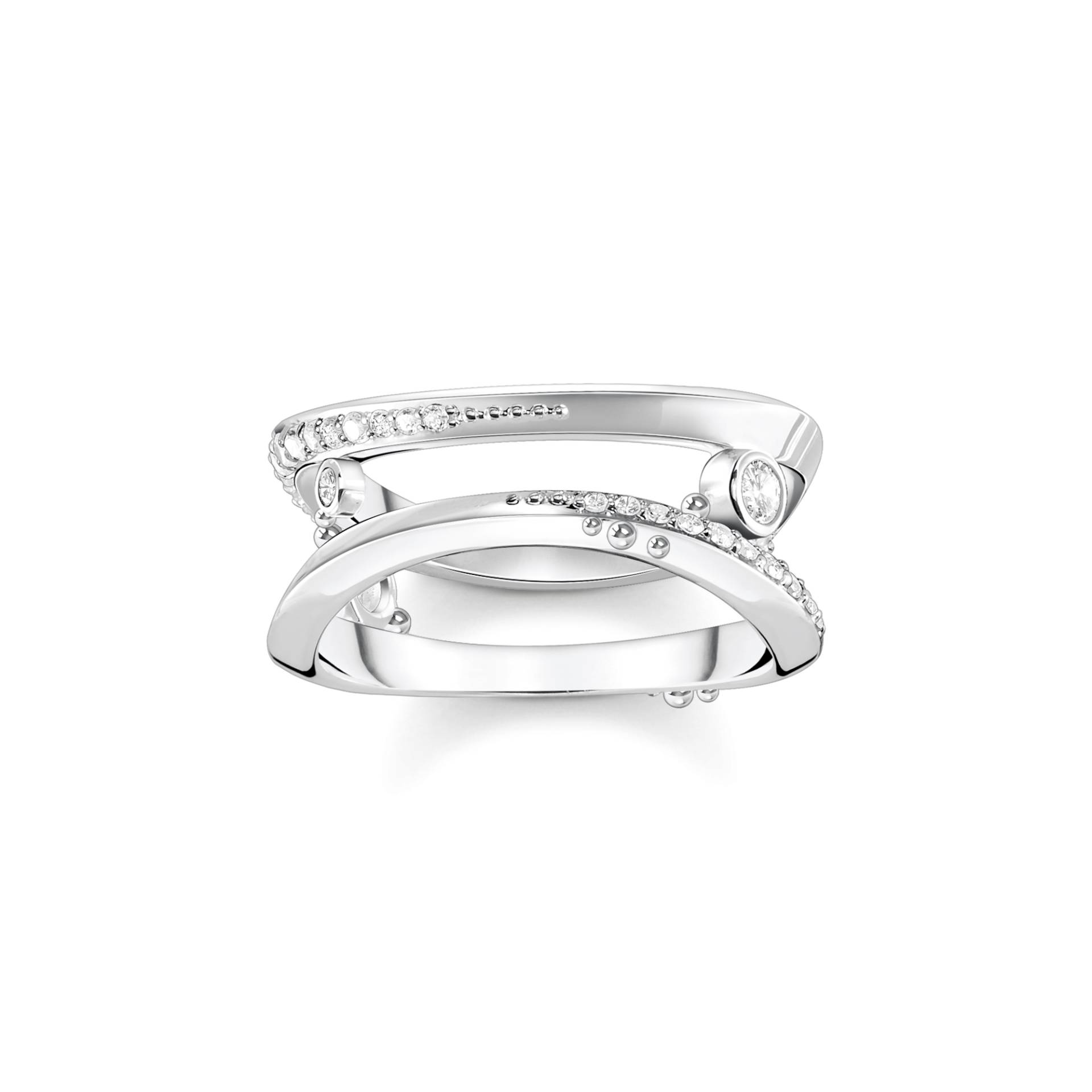 Thomas Sabo Ring Welle mit weißen Steinen weiß TR2382-051-14-52 von Thomas Sabo