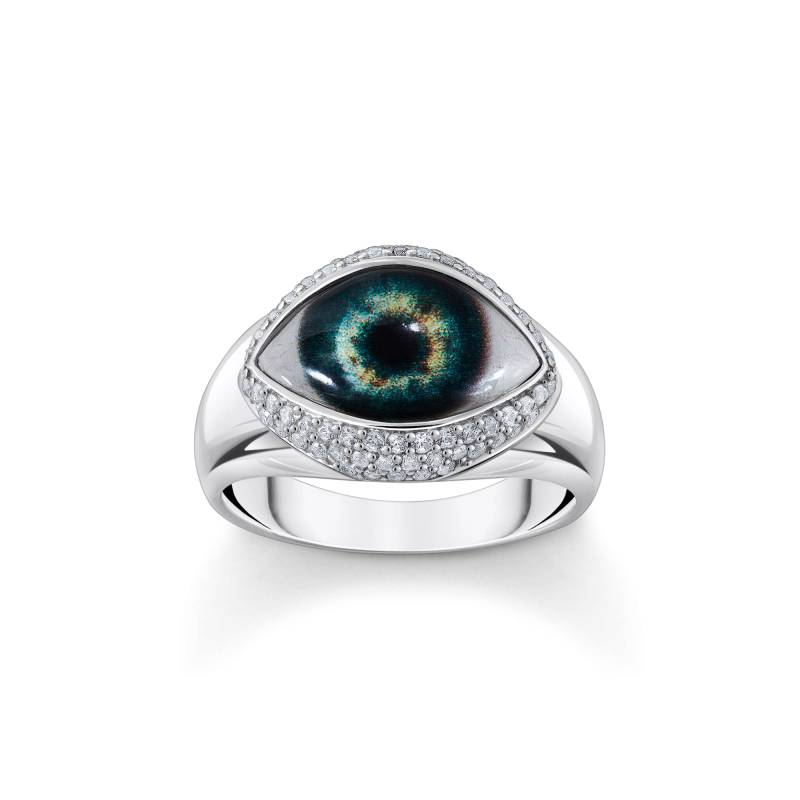 Thomas Sabo Ring allessehendes Auge mit weißen Steinen Silber weiß TR2468-041-14-52 von Thomas Sabo
