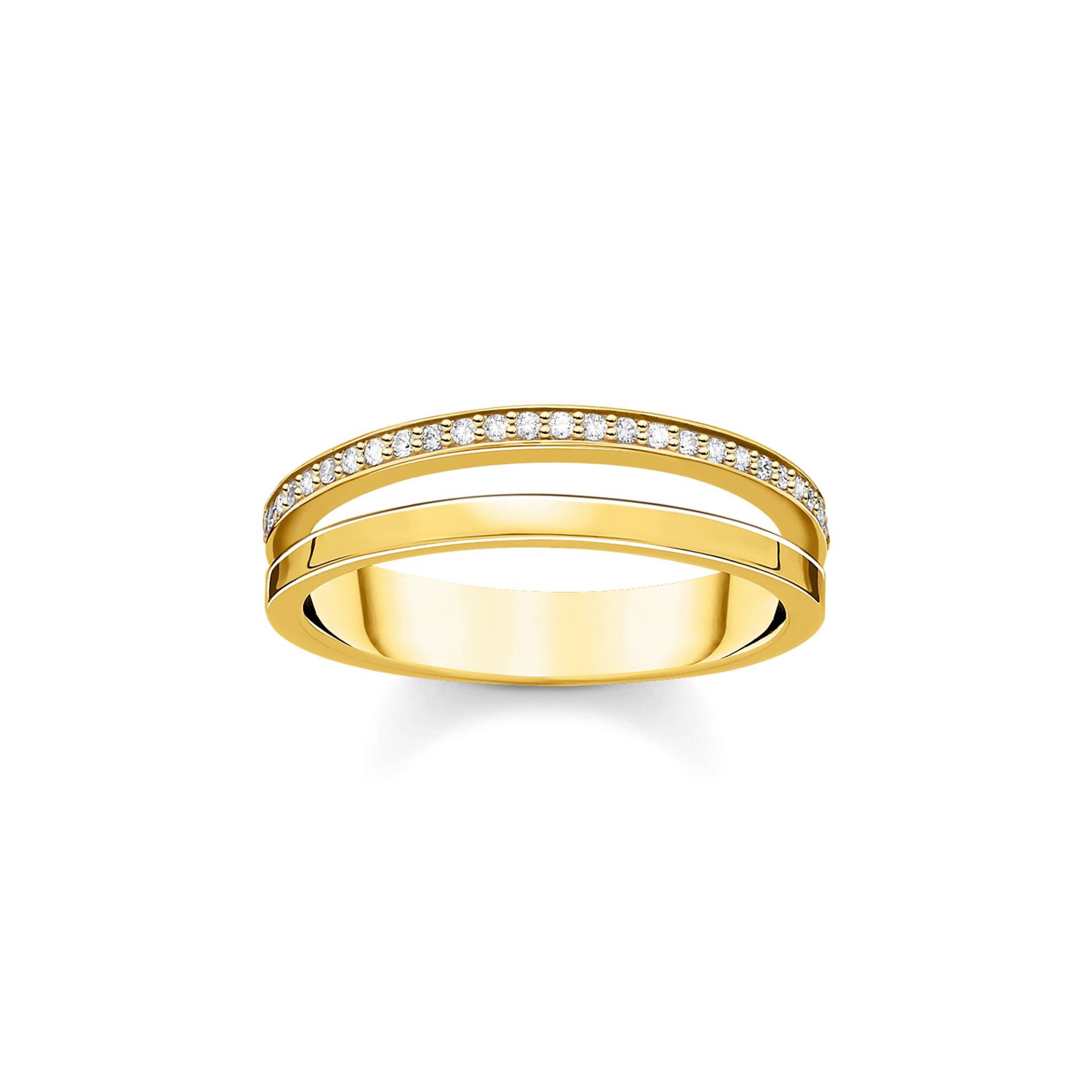 Thomas Sabo Ring doppelreihig weiße Steine gold weiß TR2316-414-14-50 von Thomas Sabo