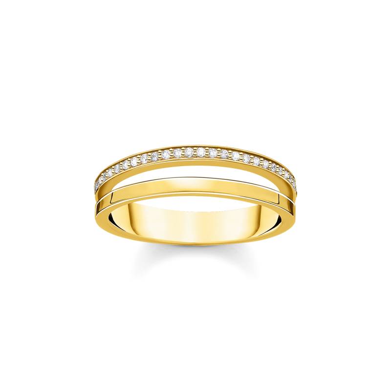 Thomas Sabo Ring doppelreihig weiße Steine gold weiß TR2316-414-14-48 von Thomas Sabo