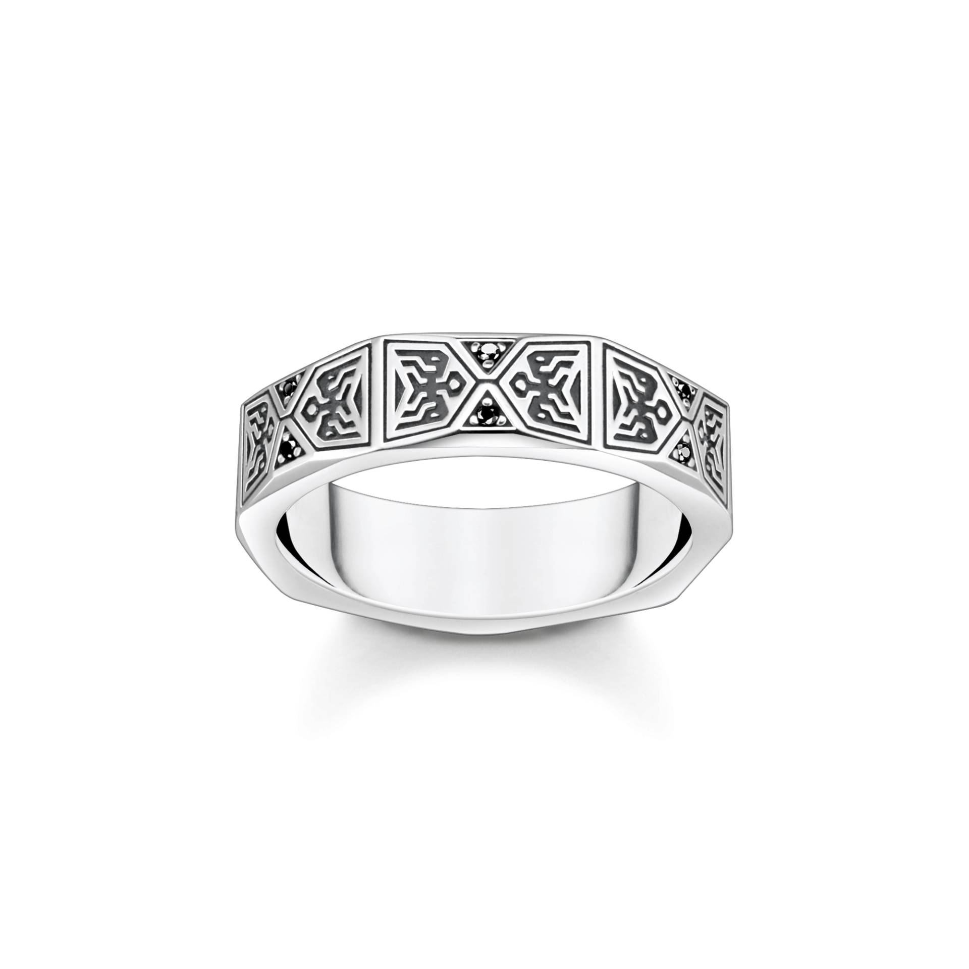Thomas Sabo Ring facettiertes Design mit schwarzen Steinen Silber schwarz TR2432-643-11-68 Thomas Sabo Ring facettiertes Design mit schwarzen Steinen Silber schwarz TR2432-643-11-68 von Thomas Sabo