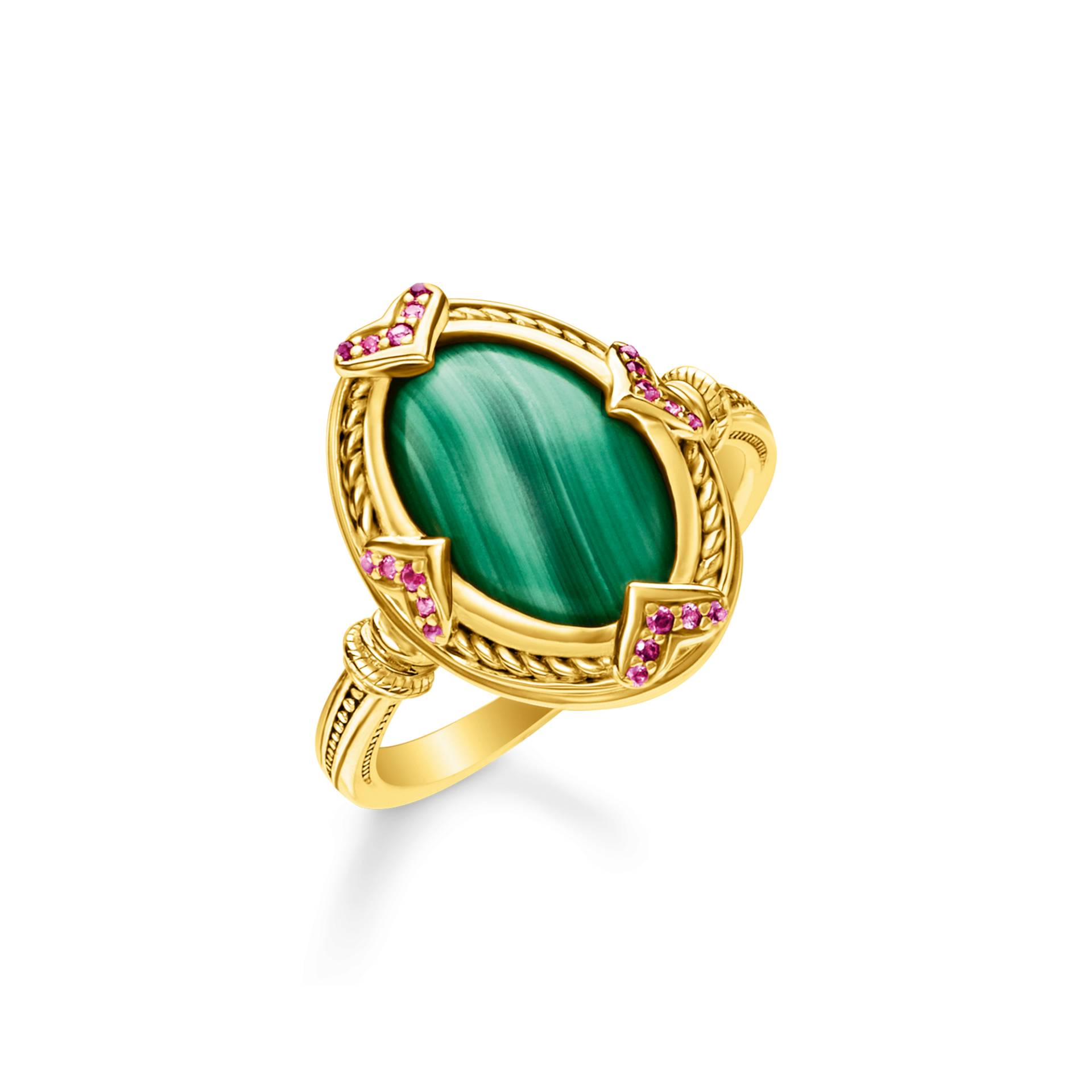 Thomas Sabo Ring grüner Stein gold mehrfarbig TR2303-967-7-58 von Thomas Sabo