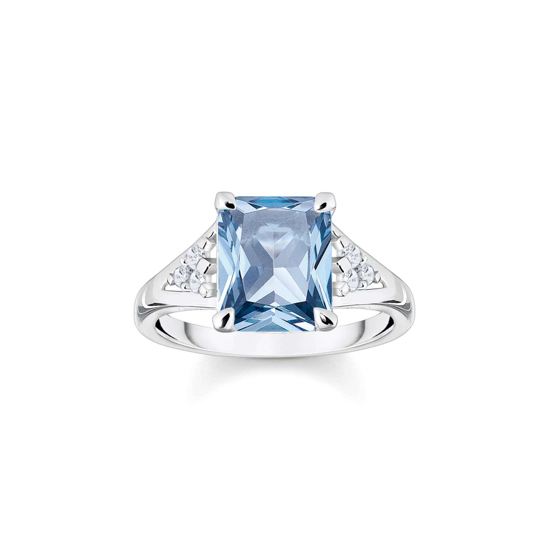 Thomas Sabo Ring mit aqua und weißen Steinen Silber blau TR2362-059-1-52 von Thomas Sabo