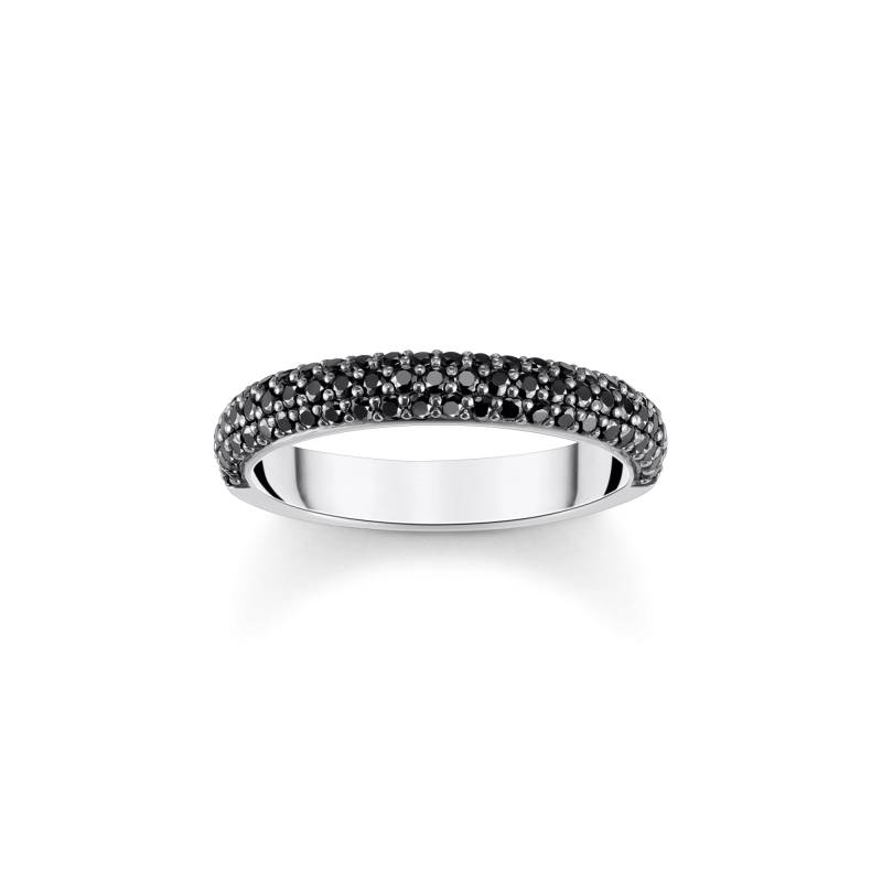 Thomas Sabo Ring mit schwarzem Zirkonia-Pavé Silber geschwärzt schwarz TR2462-643-11-58 von Thomas Sabo