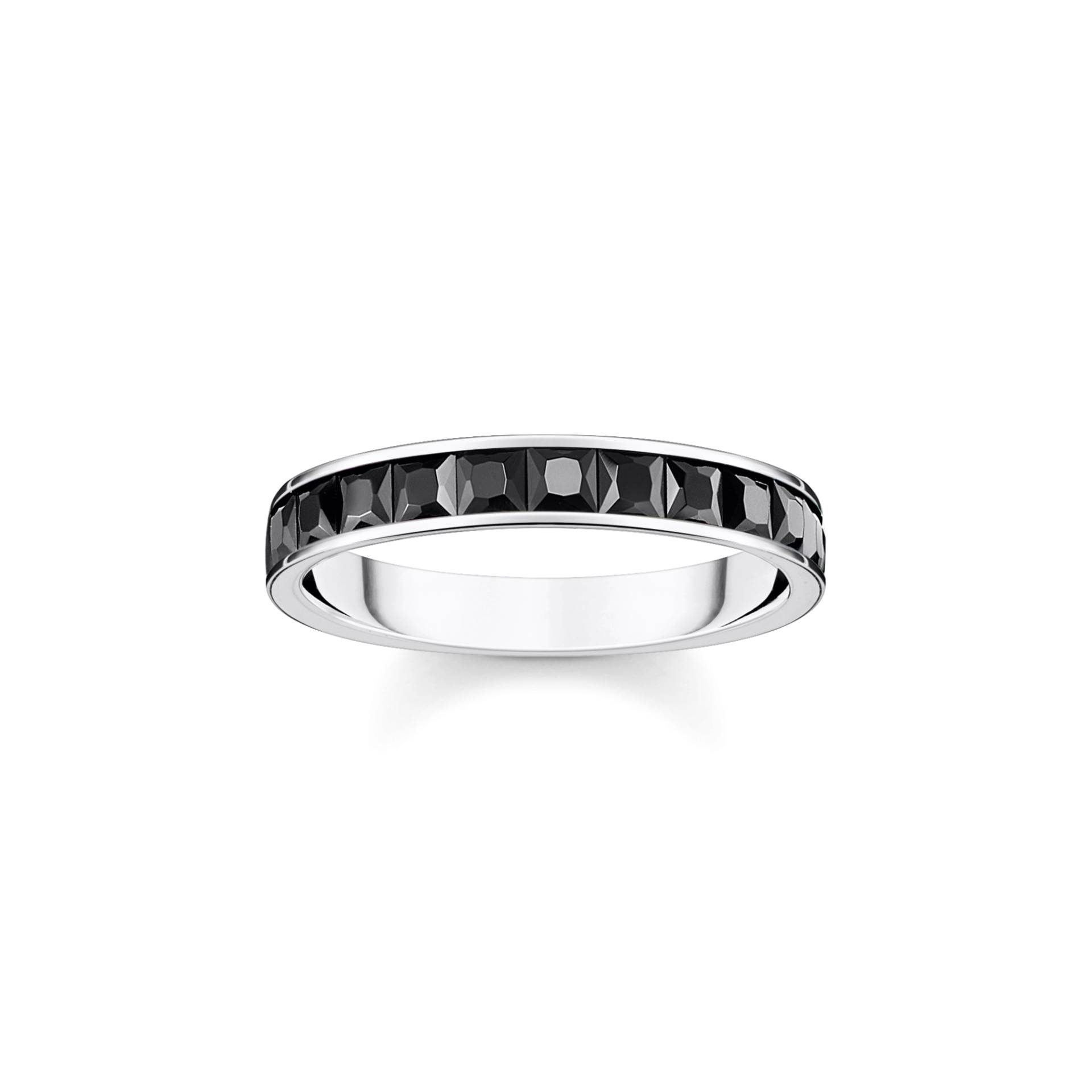 Thomas Sabo Ring mit schwarzen Steinen Pavé Silber schwarz TR2358-643-11-48 von Thomas Sabo