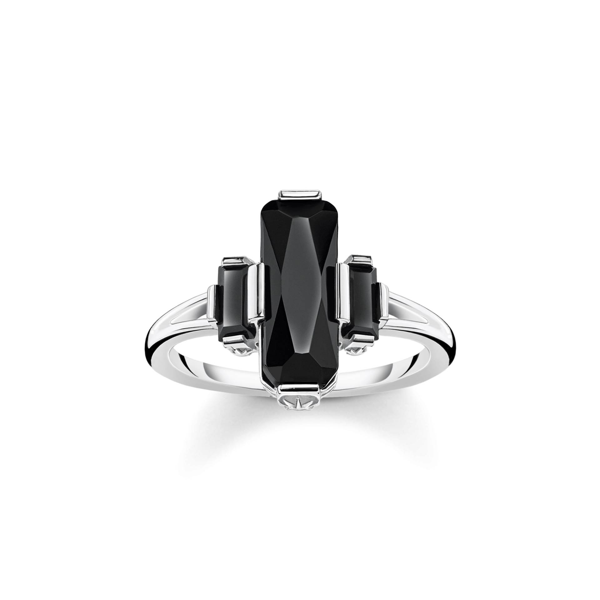 Thomas Sabo Ring mit schwarzen Steinen Silber schwarz TR2267-641-11-50 von Thomas Sabo