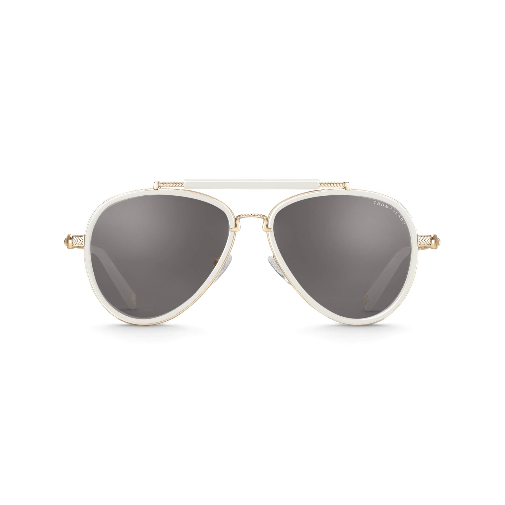 Thomas Sabo Sonnenbrille HARRISON Pilotenform weiß und beige-gold schwarz E0003-188-106-A von Thomas Sabo