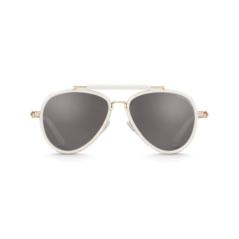 Thomas Sabo Sonnenbrille HARRISON Pilotenform weiß und beige-gold schwarz E0003-188-106-A von Thomas Sabo