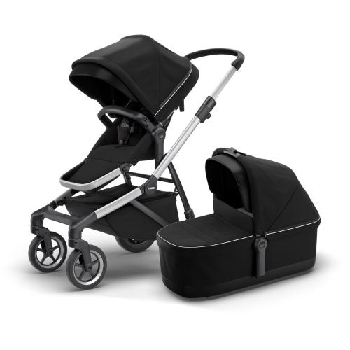 Thule Kinderwagen (Buggy) SLEEK inkl. Bassinet - midnight black/alu von Thule