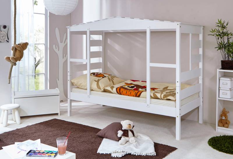Ticaa Kinderbett »Lio«, Hausbett, aus Kiefer Massivholz, inkl. Rollrost von TICAA