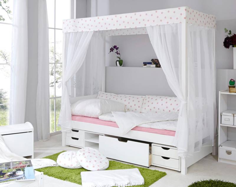 Ticaa Himmelbett »Lino«, Himmelbett, inkl. Schubkasten und Rollrost von TICAA