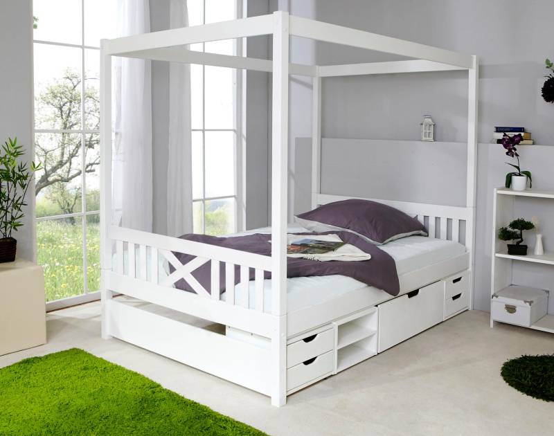 Ticaa Himmelbett »Lino«, Himmelbett, inkl. Schubkasten und Rollrost von TICAA