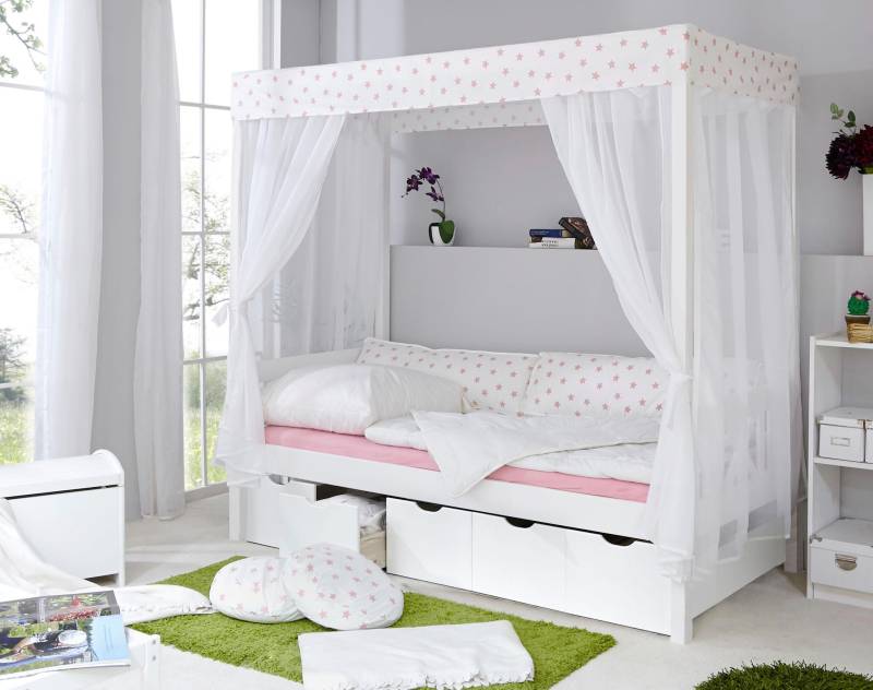 Ticaa Himmelbett »Lino«, Himmelbett, inkl. Schubkasten und Rollrost von TICAA