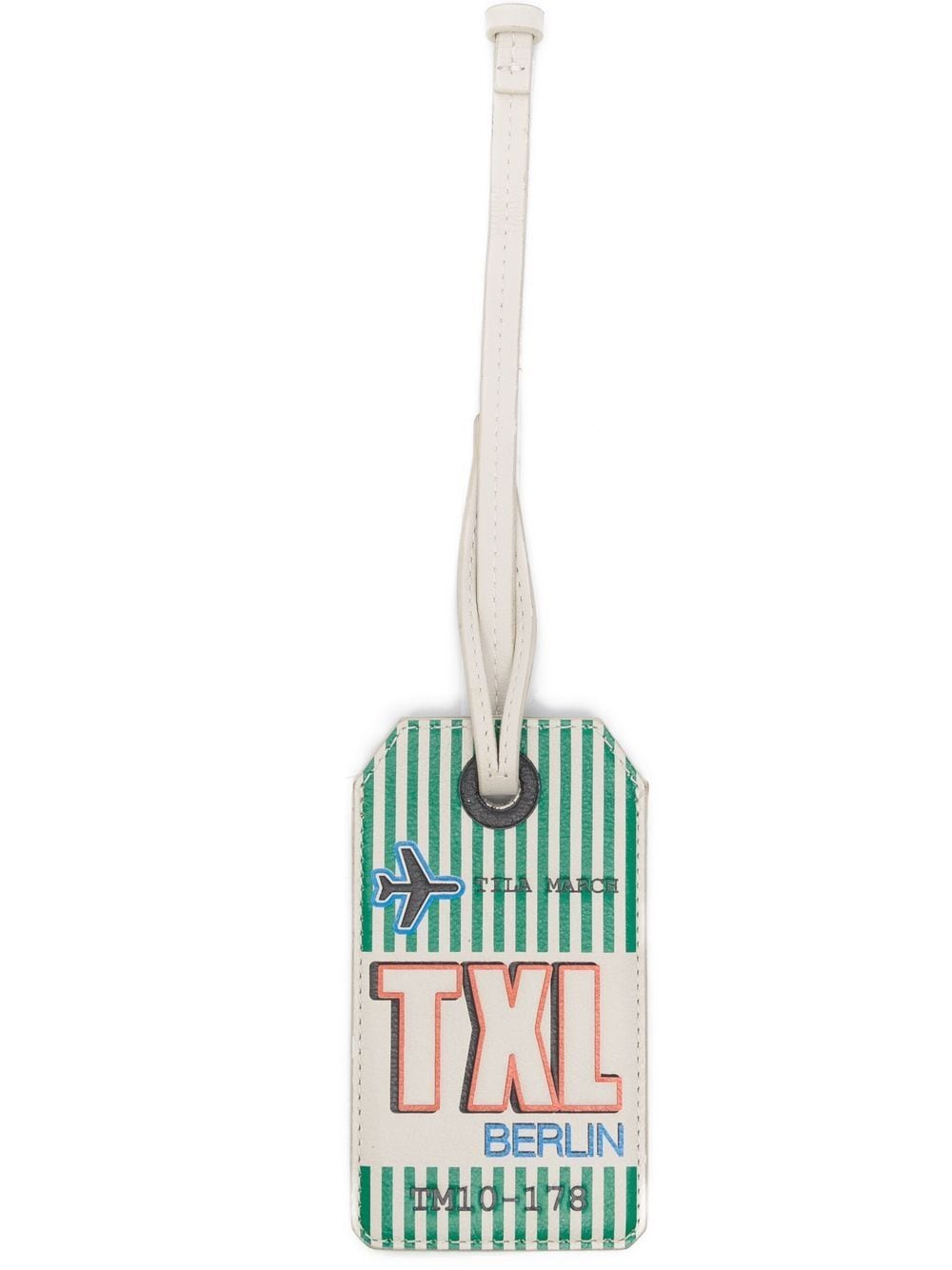 Tila March stripe-pattern leather hangtag - Green von Tila March