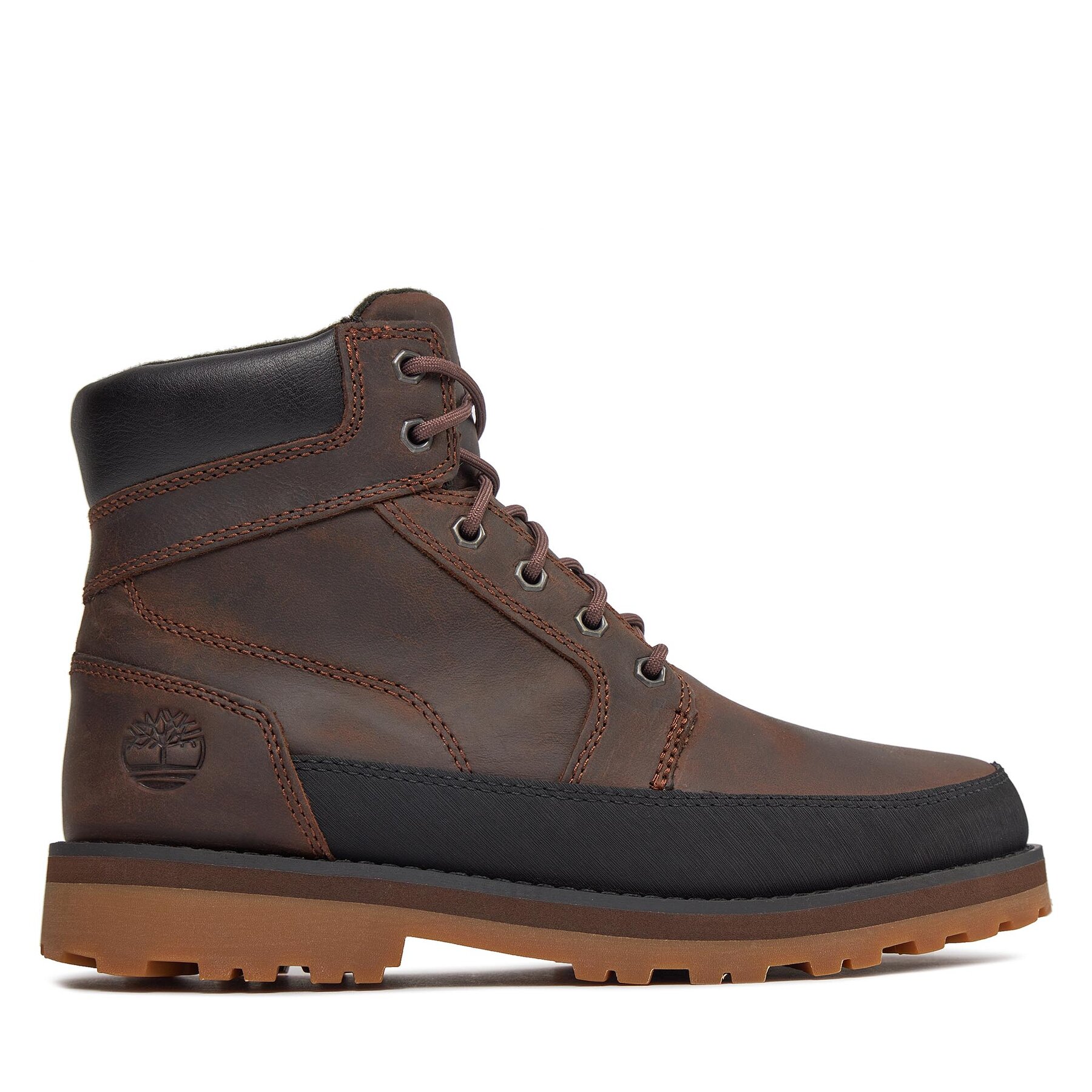 Schnürstiefeletten Timberland Courma W/ Rand TB0A62W19311 Dk Brown Full Grain von Timberland