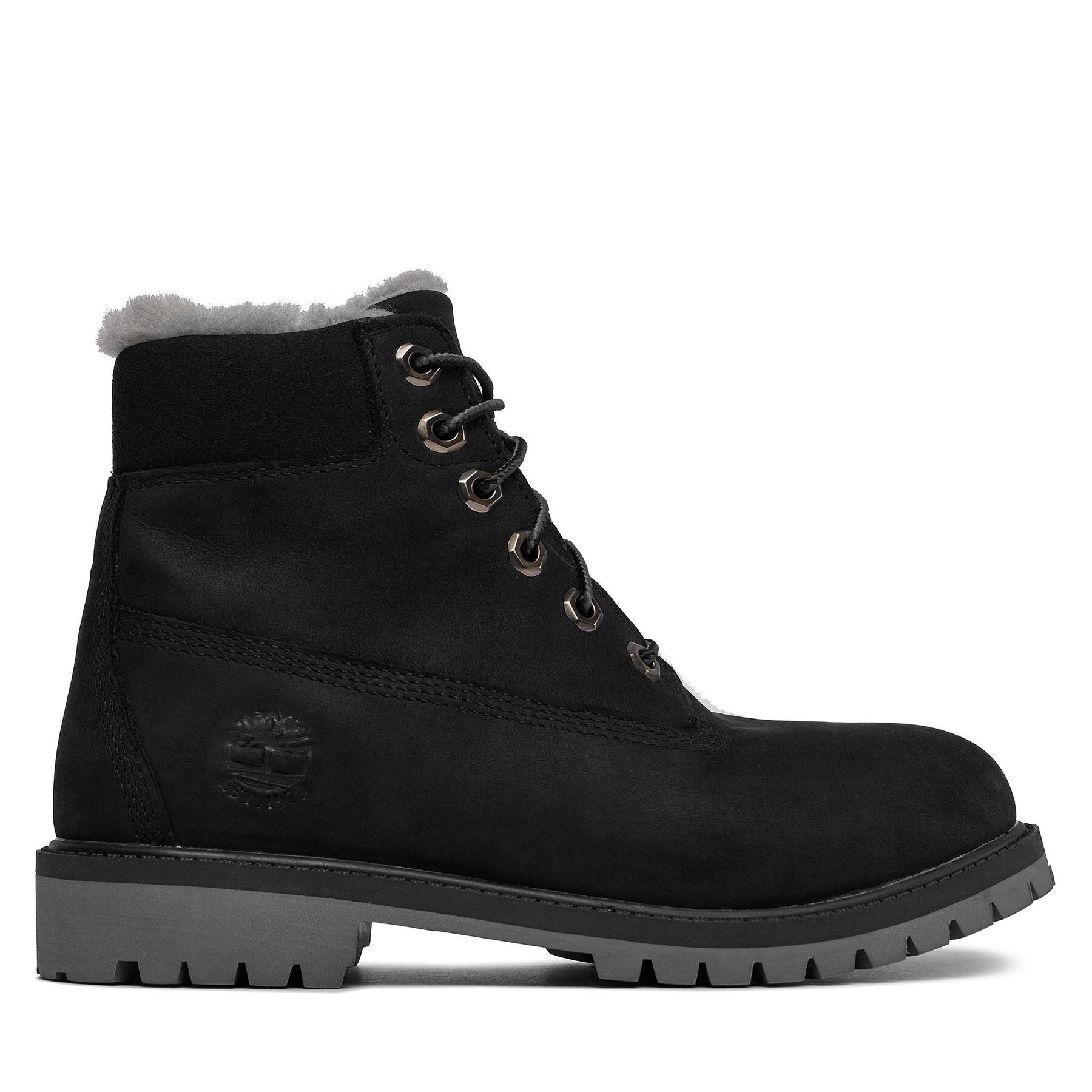 Schnürstiefeletten Timberland Premium 6 Inch Wp Shearling Lined TB0A41UX0011 Black Nubuck von Timberland