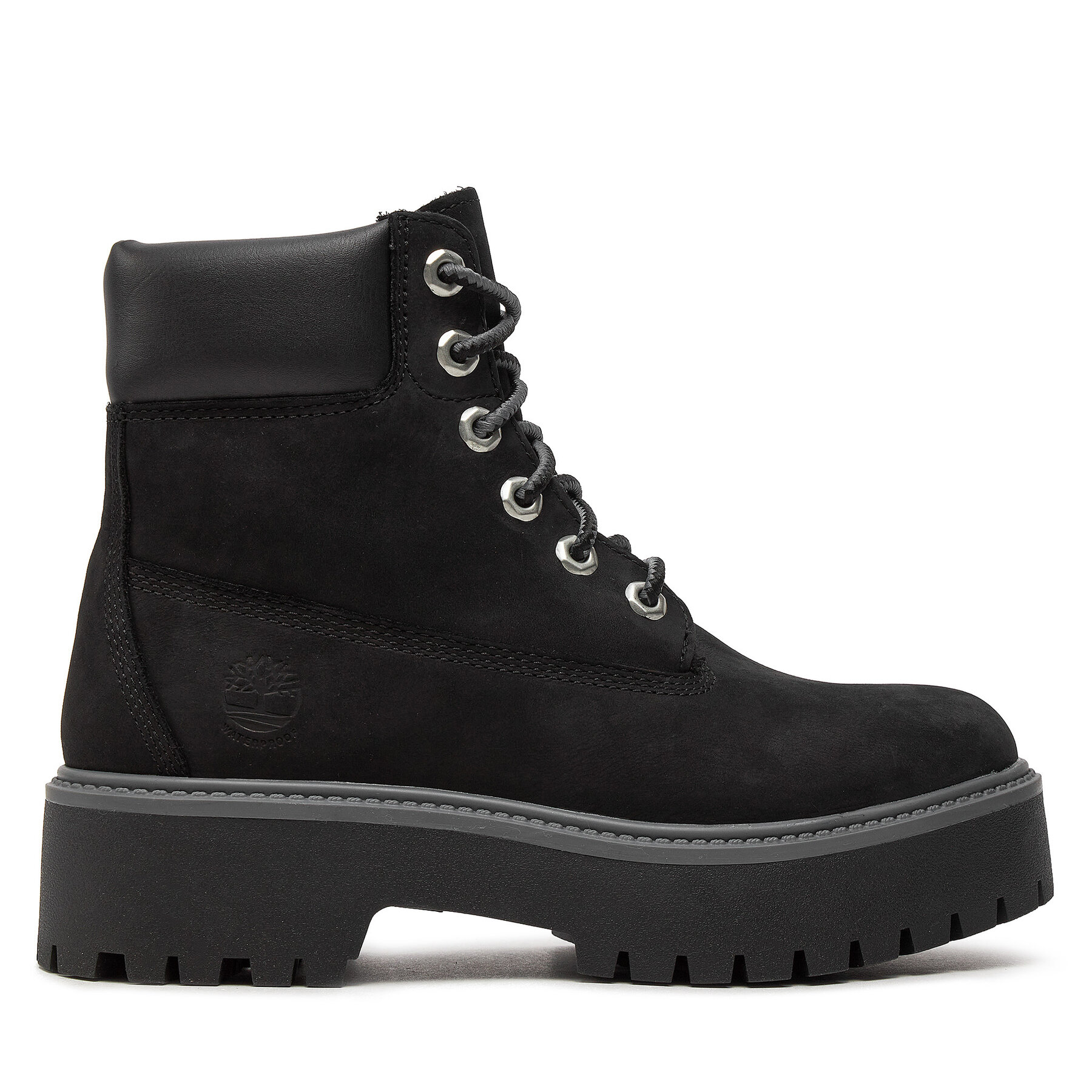 Schnürstiefeletten Timberland Stone Street 6In Wp TB0A5RH50151 Black Nubuck von Timberland