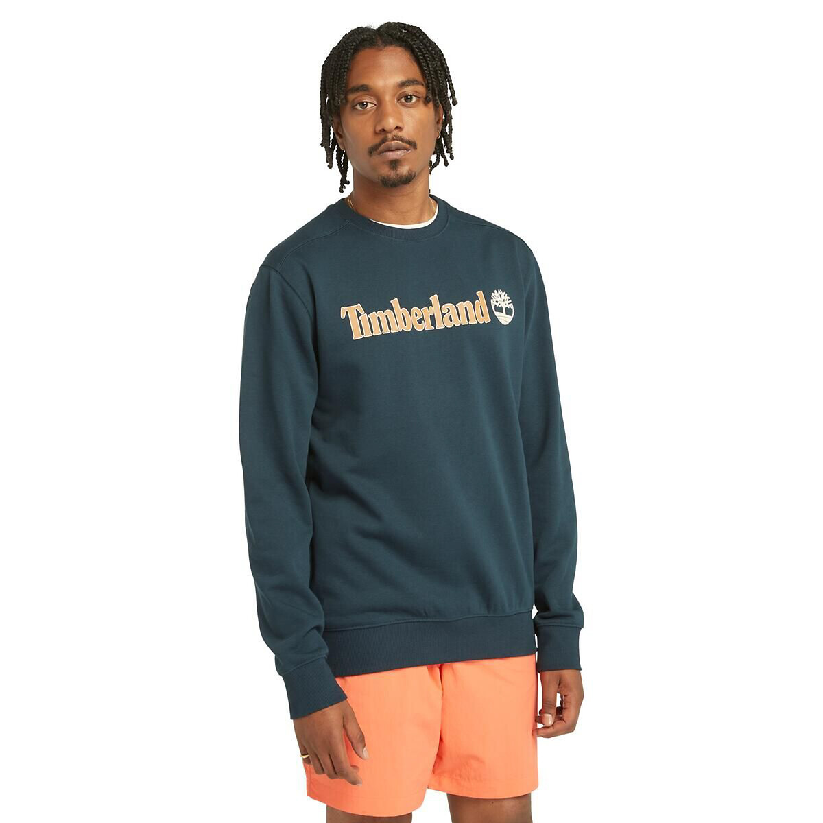 Sweatshirt mit Logo-Schriftzug & rundem Ausschnitt von Timberland