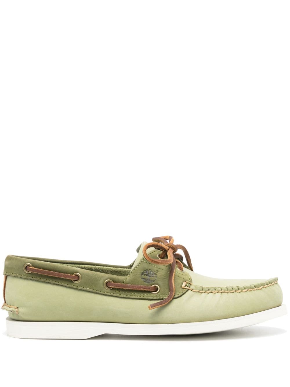 Timberland logo-debossed boat shoes - Green von Timberland