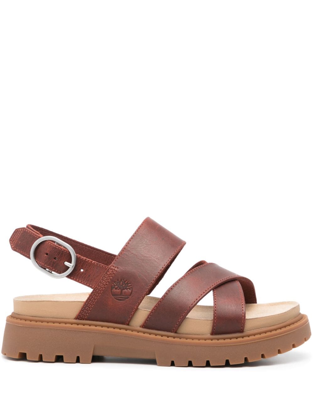 Timberland logo-debossed leather sandals - Red von Timberland