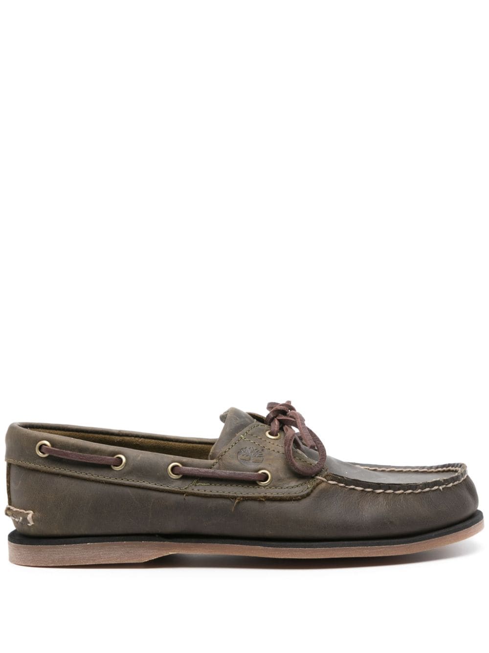 Timberland logo-embossed leather boat shoes - Green von Timberland
