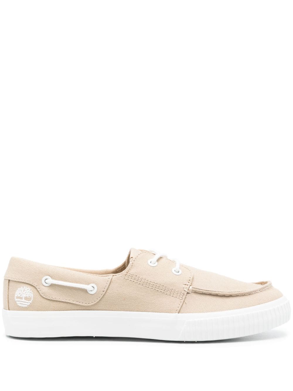 Timberland logo-embroidered boat shoes - Neutrals von Timberland