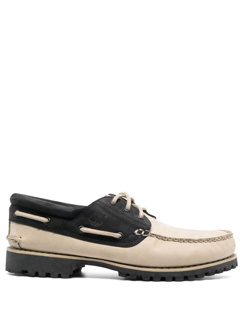 Timberland two-tone leather boat shoes - Neutrals von Timberland
