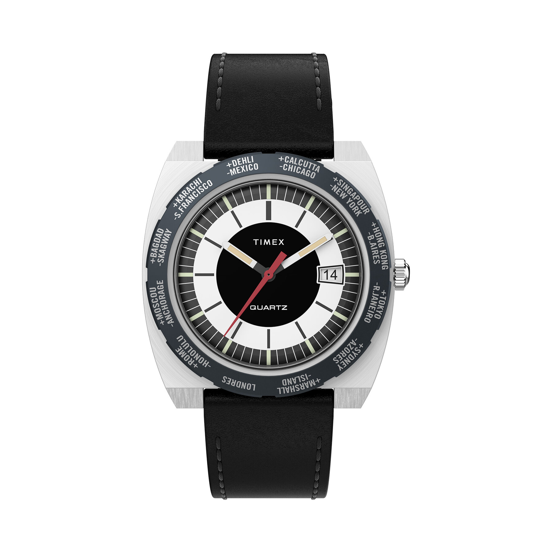 Uhr Timex World Time 1972 Reissue TW2V69500 Schwarz Uhr Timex World Time 1972 Reissue TW2V69500 Schwarz von Timex