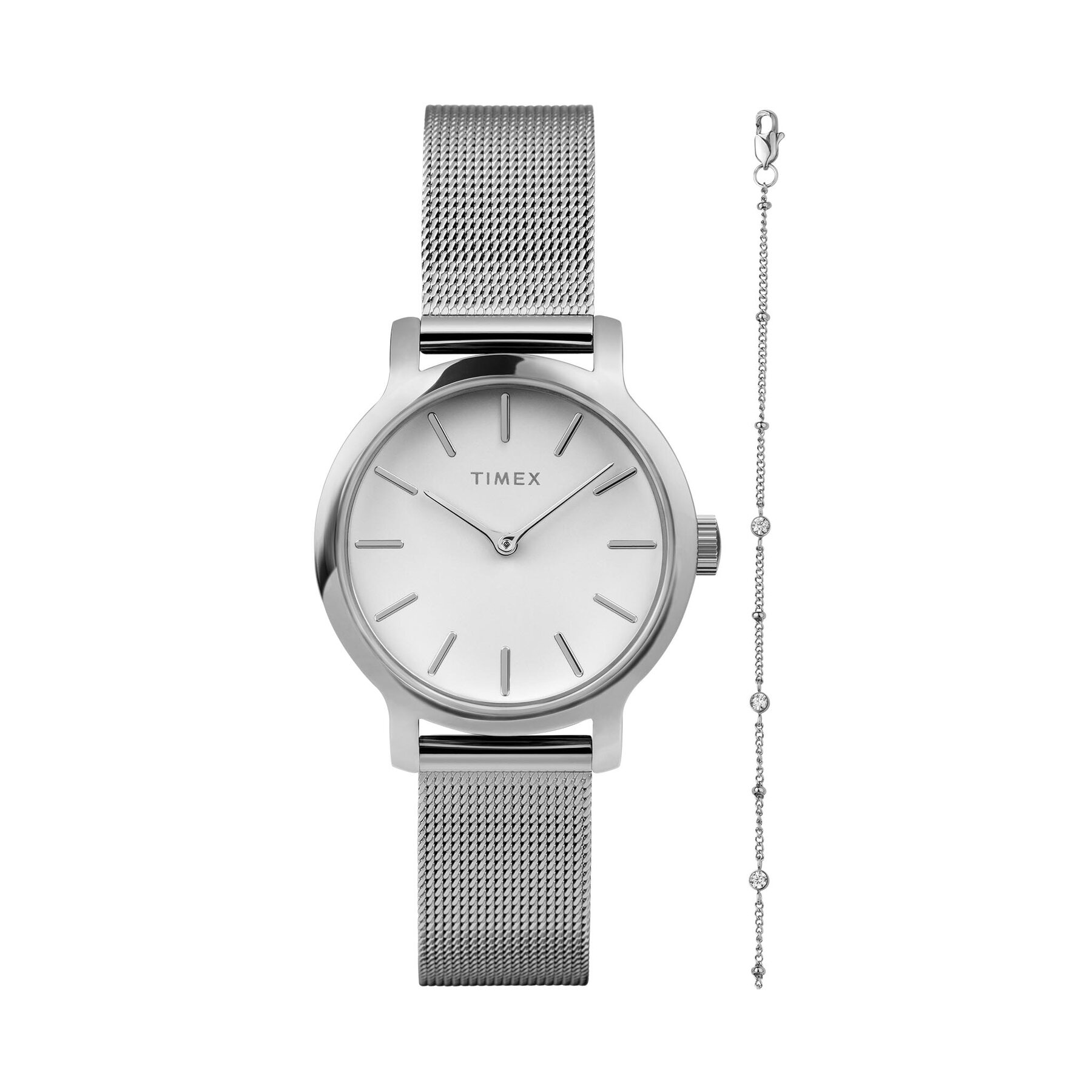 Uhr und Armband Set Timex Trend Transcend TWG064000 Silver/Silver von Timex