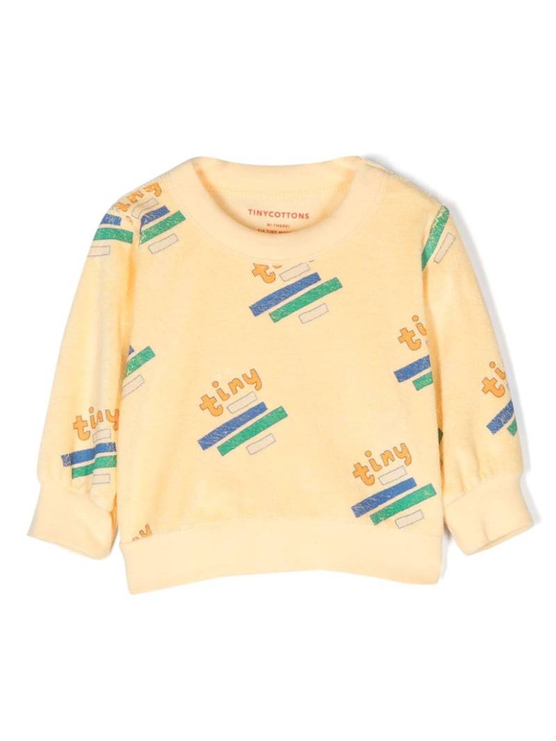 Tiny Cottons logo-print terry sweatshirt - Yellow von Tiny Cottons