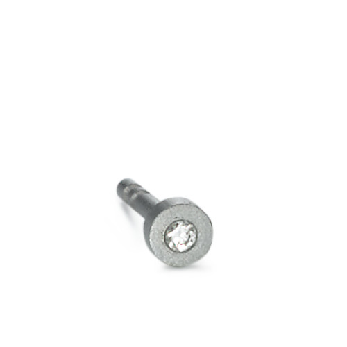 TitanFactory Herren Ohrstecker 1 Stk Titan Diamant 0.01 ct, w-si Ø3 mm von TitanFactory