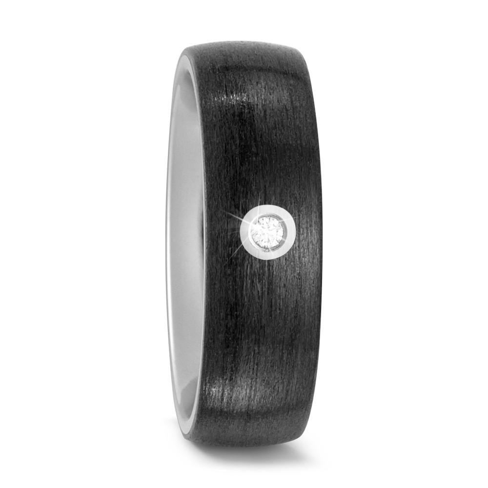 TitanFactory Damen Partnerring Titan, Carbon Diamant 0.03 ct, w-si von TitanFactory