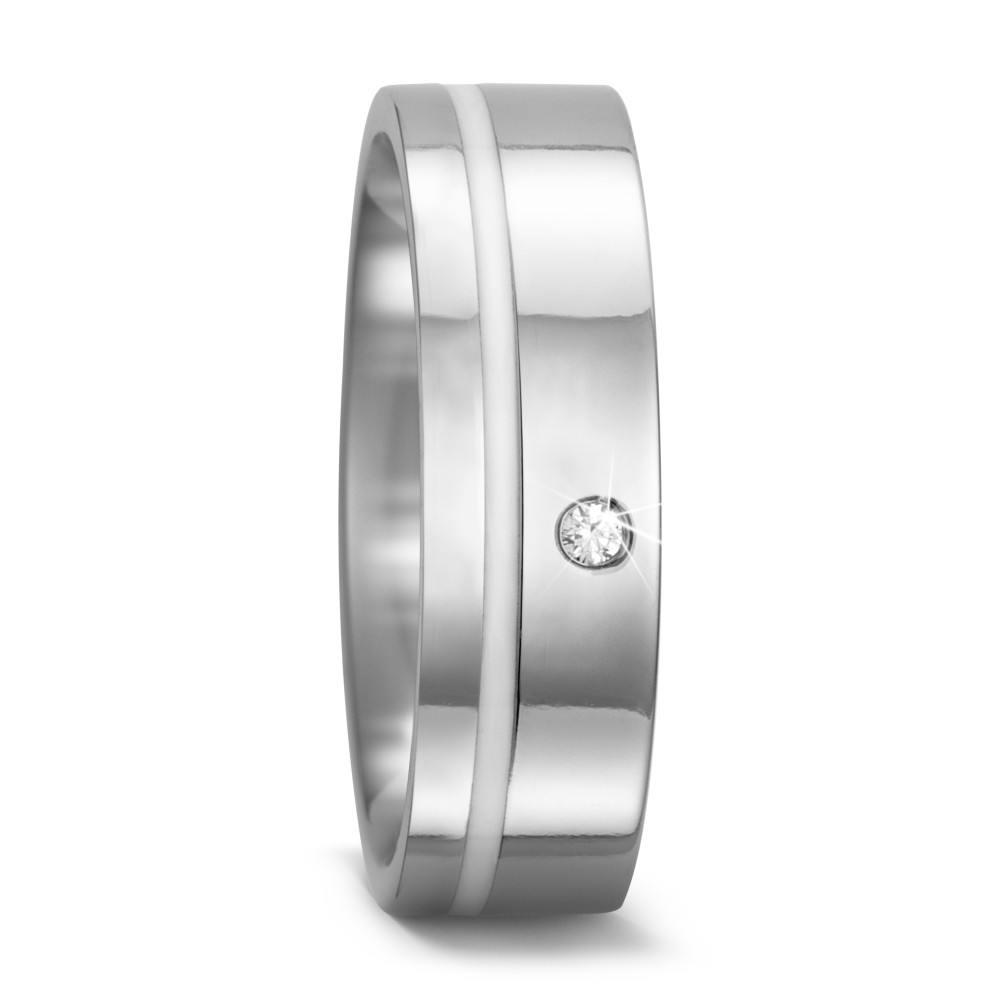 TitanFactory Damen Partnerring Titan, Keramik Diamant 0.02 ct, w-si von TitanFactory