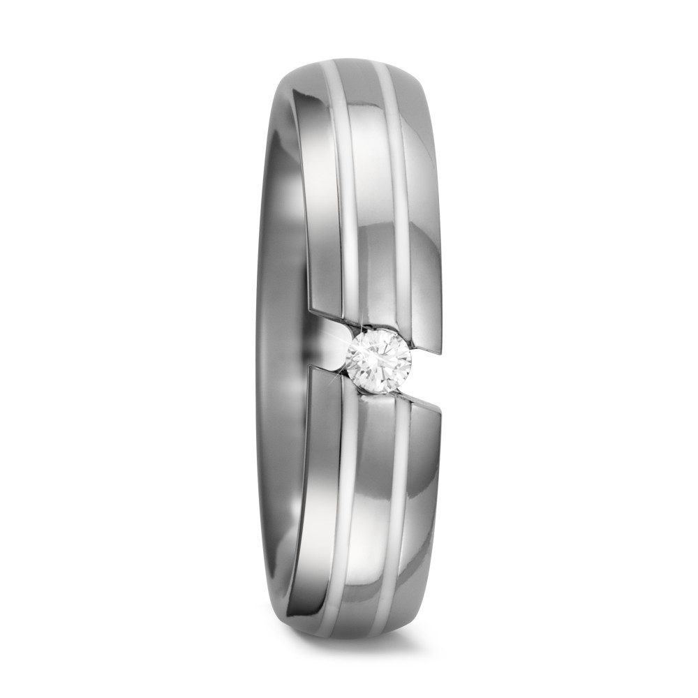 TitanFactory Damen Partnerring Titan, Keramik Diamant 0.05 ct, w-si von TitanFactory