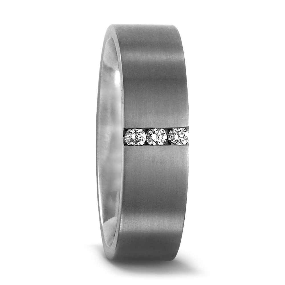 TitanFactory Damen Partnerring Titan Diamant 0.06 ct, 3 Steine, w-si von TitanFactory