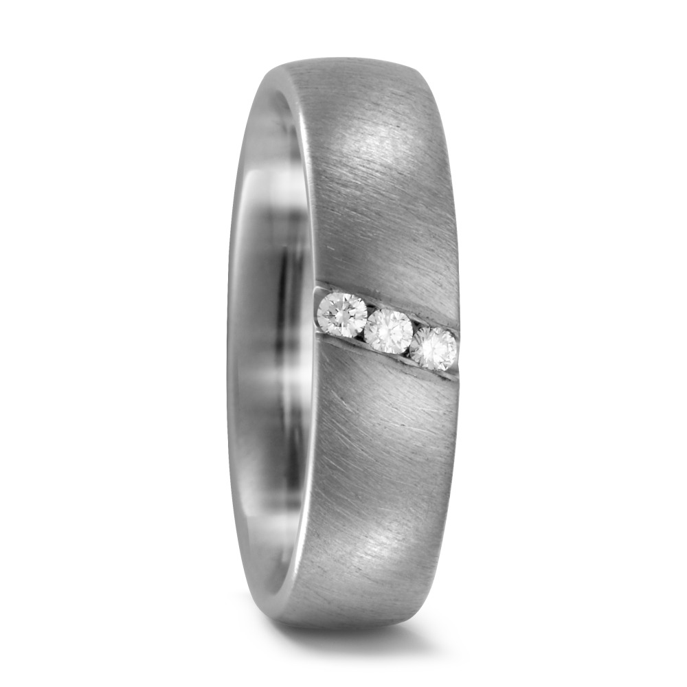 TitanFactory Damen Partnerring Titan Diamant 0.06 ct, 3 Steine, w-si von TitanFactory