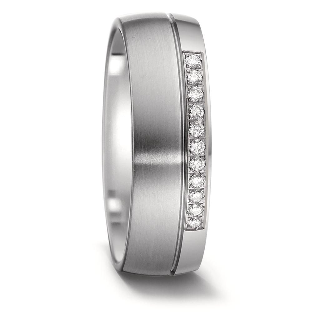 TitanFactory Damen Partnerring Titan Diamant 0.11 ct, 11 Steine, w-si von TitanFactory