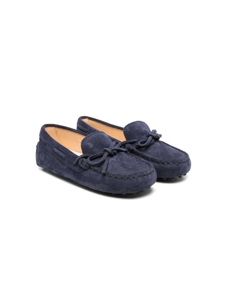 Tod's Kids bow-detail suede mocassins - Blue von Tod's Kids