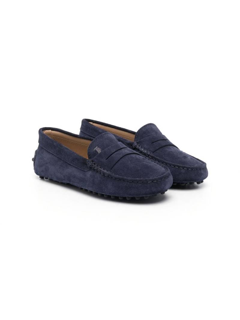 Tod's Kids embroidered-logo loafers - Blue von Tod's Kids